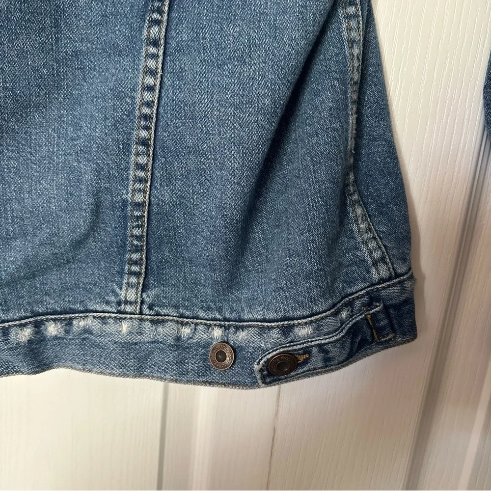 Free people size M blue denim over sized Jacket - Picture 12 of 13